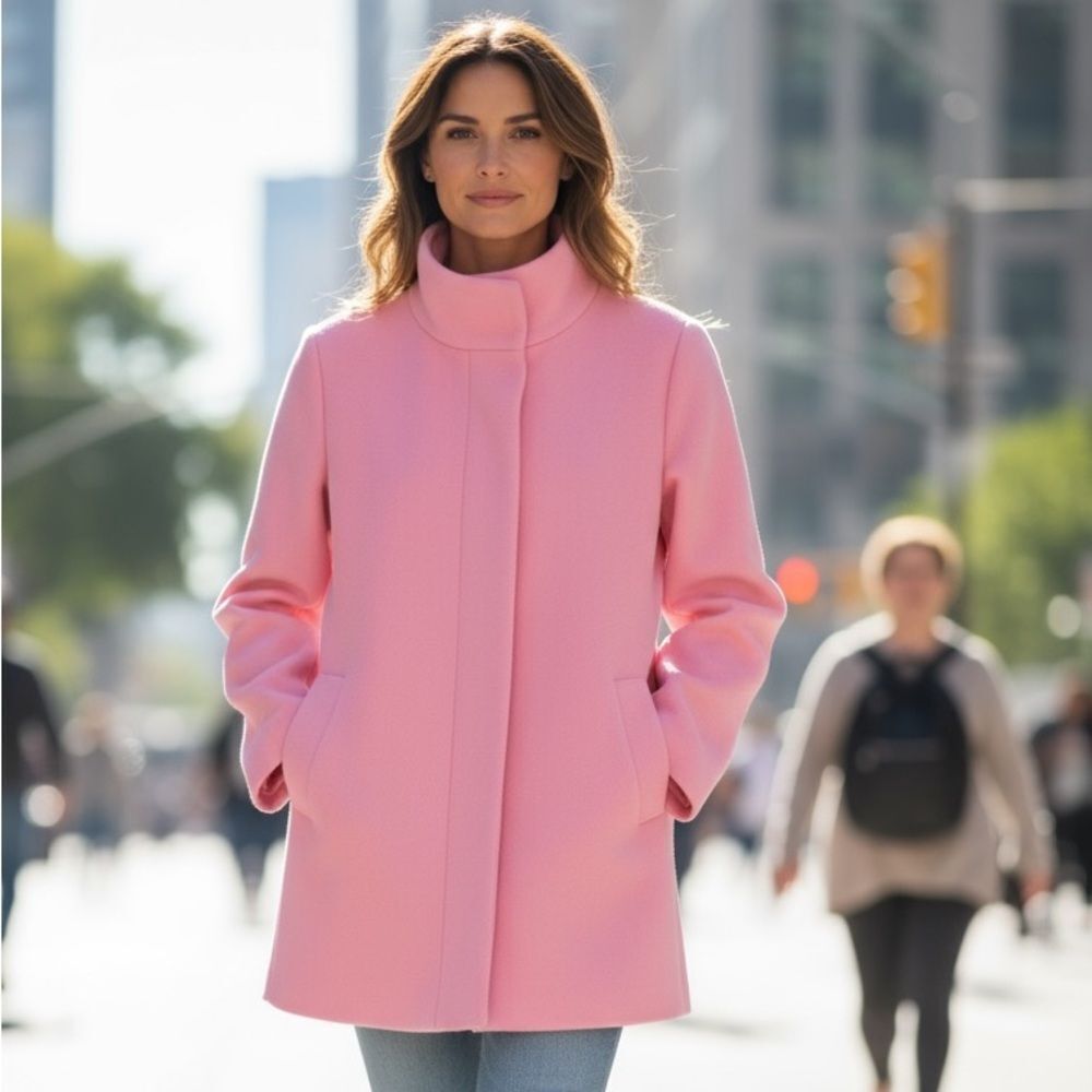 J. Crew Mercantile Pink Wool Blend Winter Coat